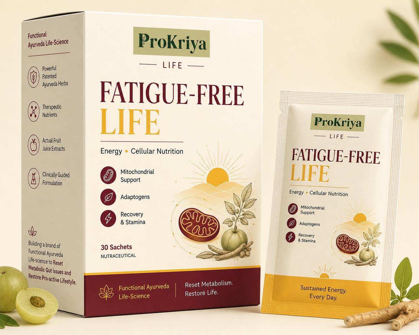 Fatigue-Free Life product packaging